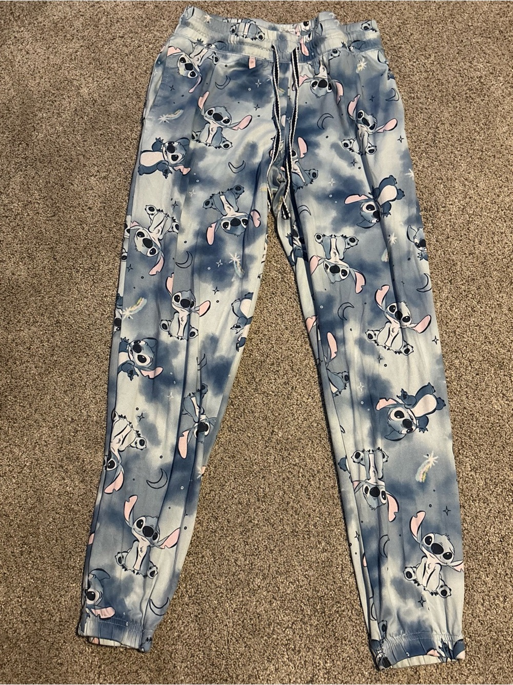 Disney Blue & Pink Stitch Jogger Pajama Pants
